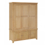 Cheshire Whitewash Oak Large Triple Kitchen Larder Pantry Cupboard