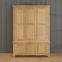 Cheshire Whitewash Oak Large Triple Kitchen Larder Pantry Cupboard