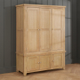 Cheshire Whitewash Oak Large Triple Kitchen Larder Pantry Cupboard