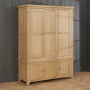 Cheshire Whitewash Oak Large Triple Kitchen Larder Pantry Cupboard