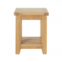 Cheshire Whitewash Oak Side Lamp Table with Slatted Shelf