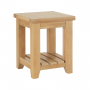 Cheshire Whitewash Oak Side Lamp Table with Slatted Shelf