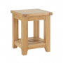 Cheshire Whitewash Oak Side Lamp Table with Slatted Shelf
