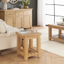 Cheshire Whitewash Oak Side Lamp Table with Slatted Shelf