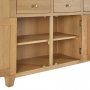 Cheshire Whitewash Oak Extra Large 4 Door Sideboard with Bookcase Dresser Top