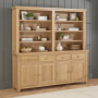 Cheshire Whitewash Oak Extra Large 4 Door Sideboard with Bookcase Dresser Top