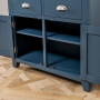 Westbury Blue Painted 2 Door Glazed Dresser Sideboard