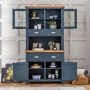 Westbury Blue Painted 2 Door Glazed Dresser Sideboard