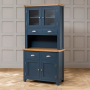 Westbury Blue Painted 2 Door Glazed Dresser Sideboard
