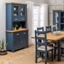 Westbury Blue Painted 2 Door Glazed Dresser Sideboard