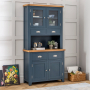 Westbury Blue Painted 2 Door Glazed Dresser Sideboard