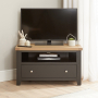 Cheshire Black Painted Oak Corner TV Unit – Up to 46” Widescreen Size