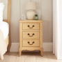 French Chateau Oak 3 Drawer Bedside Table