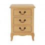 French Chateau Oak 3 Drawer Bedside Table