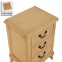 French Chateau Oak 3 Drawer Bedside Table