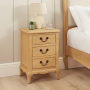 French Chateau Oak 3 Drawer Bedside Table
