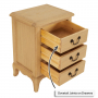 French Chateau Oak 3 Drawer Bedside Table
