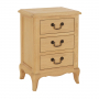 French Chateau Oak 3 Drawer Bedside Table