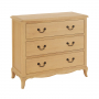 French Chateau Oak 3 Drawer Chest of Drawers