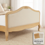 French Chateau Oak 5ft King Size Bed with Natural Linen Fabric