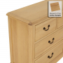French Chateau Oak 7 Drawer Wide Chest of Drawers