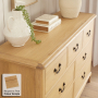 French Chateau Oak 7 Drawer Wide Chest of Drawers