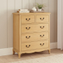 French Chateau Oak 2 over 3 Chest of Drawers