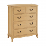 French Chateau Oak 2 over 3 Chest of Drawers