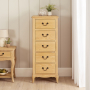 French Chateau Oak 5 Drawer Tallboy Chest of Drawers