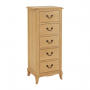 French Chateau Oak 5 Drawer Tallboy Chest of Drawers