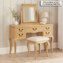 French Chateau Oak Vanity Dressing Table Mirror