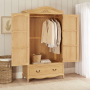 French Chateau Oak 2 Door Double Wardrobe with Drawer