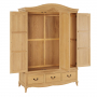 French Chateau Oak Triple 3 Door Wardrobe with 3 Drawers