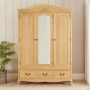 French Chateau Oak Triple 3 Door Wardrobe with 3 Drawers
