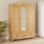 French Chateau Oak Triple 3 Door Wardrobe with 3 Drawers