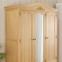 French Chateau Oak Triple 3 Door Wardrobe with 3 Drawers