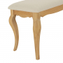 French Chateau Oak Large Bench with Natural Linen Fabric Seat