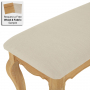 French Chateau Oak Large Bench with Natural Linen Fabric Seat