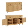 French Chateau Oak Large 3 Door Sideboard with 3 Drawers