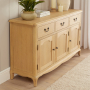French Chateau Oak Large 3 Door Sideboard with 3 Drawers