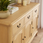 French Chateau Oak Large 3 Door Sideboard with 3 Drawers