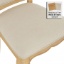 French Chateau Oak Dining Chair with Natural Linen Fabric Seat