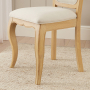 French Chateau Oak Dining Chair with Natural Linen Fabric Seat