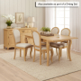 French Chateau Oak Dining Chair with Natural Linen Fabric Seat