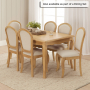 French Chateau Oak Dining Chair with Natural Linen Fabric Seat