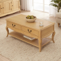 French Chateau Oak 2 Drawer Coffee Table with Shelf