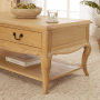 French Chateau Oak 2 Drawer Coffee Table with Shelf
