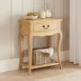 French Chateau Oak Small Console Table with 1 Drawer