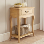French Chateau Oak Small Console Table with 1 Drawer