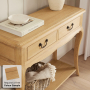 French Chateau Oak 2 Drawer Console Table